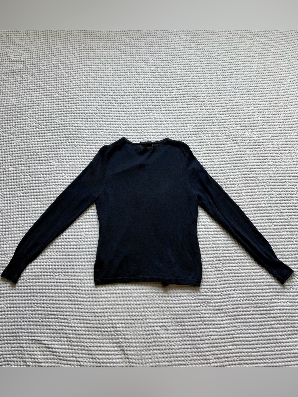 J.Crew Petite Navy Merino Wool Crewneck Button Front Cardigan Size PM - Picture 6 of 6